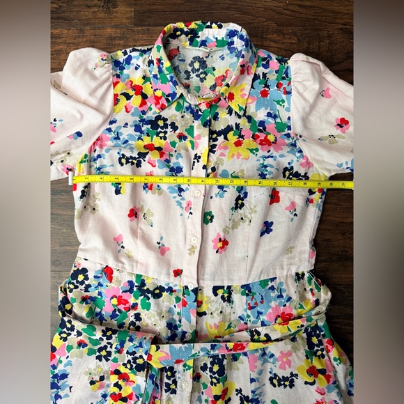 Boden Clara Linen Maxi Shirt Dress Cluster Floral Print Sz 8 Boho Chic Spring - Picture 11 of 16